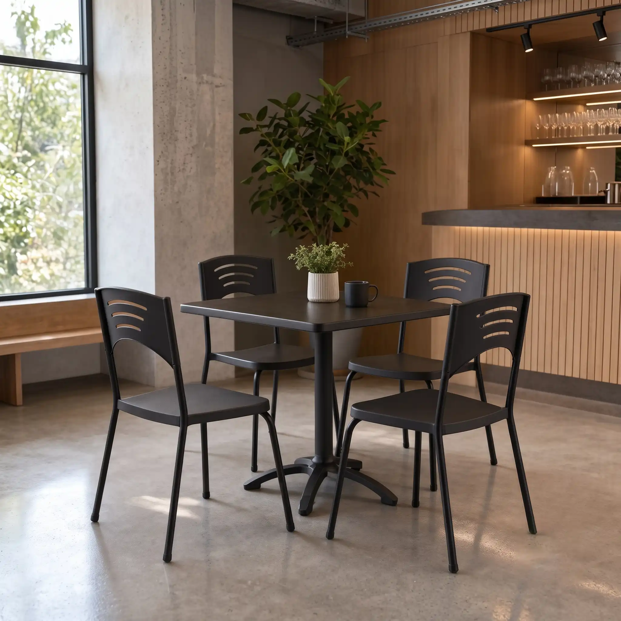 Conjunto de mesa e cadeira para refeitório Melo Plast